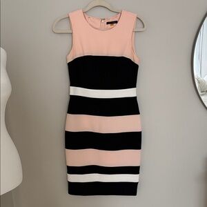 Tommy Hilfiger Pink, Black, and White Mini Dress